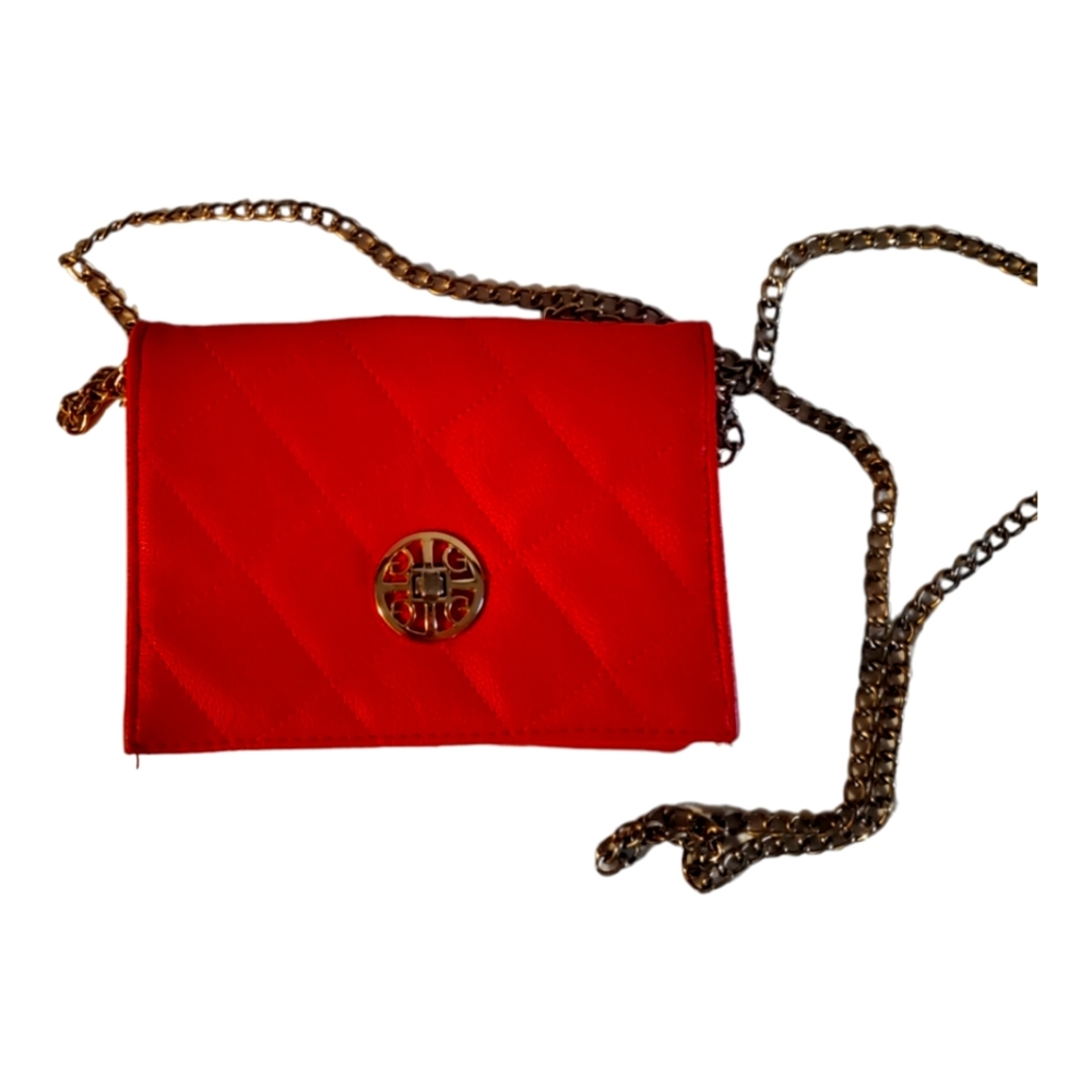Red Quilted Leather mini Crossbody purse